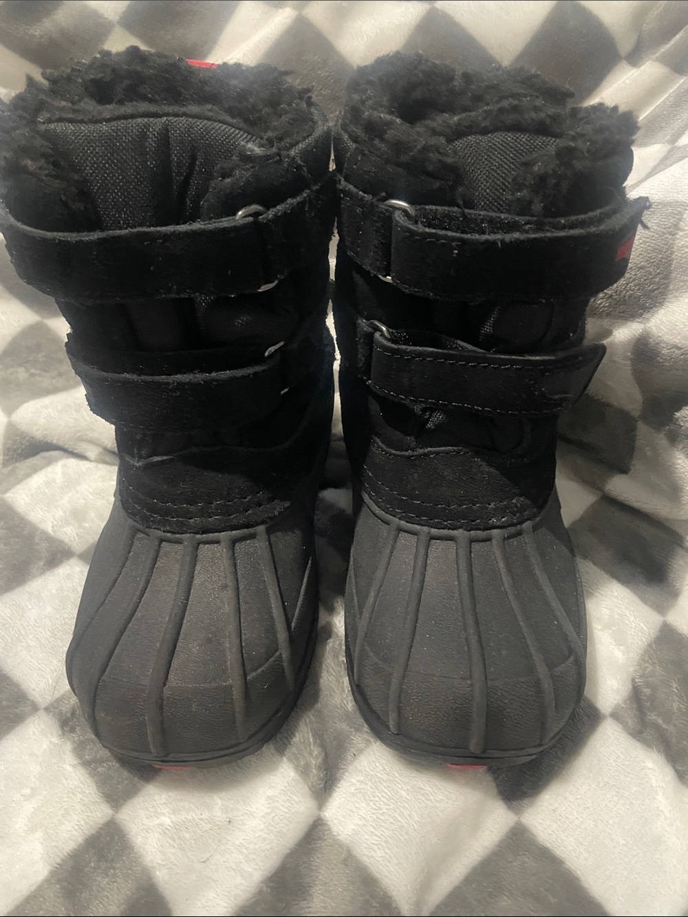 Khombu Toddler Black Winter Boot with Faux Fur Lining size 10